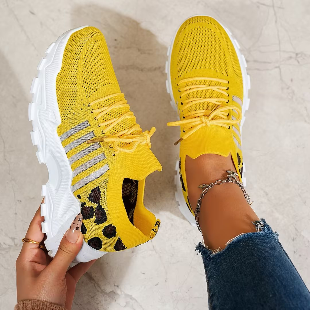 Women's Knit Walking Sneakers – Lightweight Cushioned Arch Support Shoes