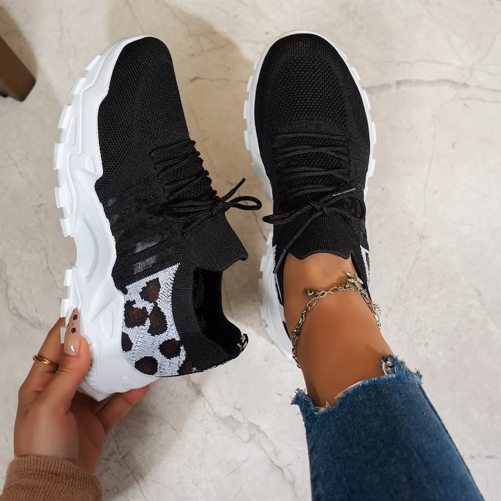 Women's Knit Walking Sneakers – Lightweight Cushioned Arch Support Shoes