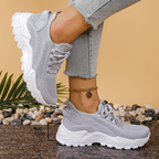 Women's Knit Walking Sneakers – Lightweight Cushioned Arch Support Shoes