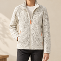 Men's Zip-Up Jacket with Stand Collar – Textured Foliage Pattern Jacket with Zip Pockets