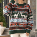 Sienna | Women Reindeer Pattern Christmas Knit Sweater