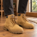Men's Lace-Up Ankle Boots with Lug Sole – Tan Casual Boots for Everyday Wear