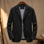 Men's Washed Look Blazer – Three-Button Notch Lapel Jacket with Patch Pockets