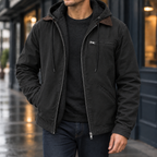Men's Hooded Zip-Up Jacket – Lined Casual Jacket with Chest Pocket