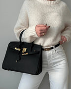 Women's Structured Top Handle Handbag – Elegant Everyday Shoulder Bag