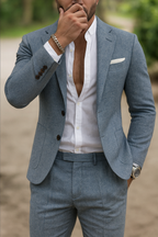 Men's Slim Fit Blazer & Trouser Set – Tailored Two-Piece Formal Suit