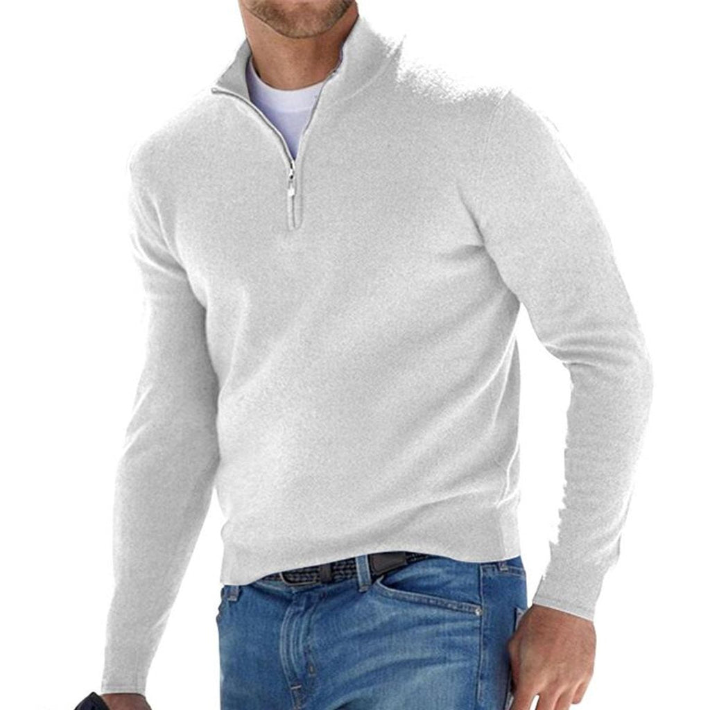 Men's Quarter Zip Sweater – Regular Fit Casual Knit Pullover