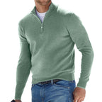 Men's Quarter Zip Sweater – Regular Fit Casual Knit Pullover