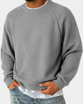 Men's Classic Crew Neck Knit Sweater – Lightweight Raglan Pullover