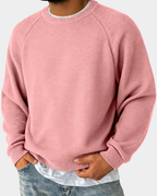 Men's Classic Crew Neck Knit Sweater – Lightweight Raglan Pullover