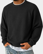 Men's Classic Crew Neck Knit Sweater – Lightweight Raglan Pullover
