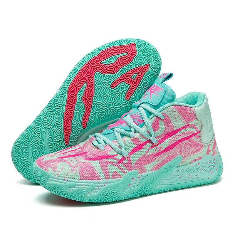 Men's High-Top Basketball Shoes – Cushioned Non-Slip Court Sneakers