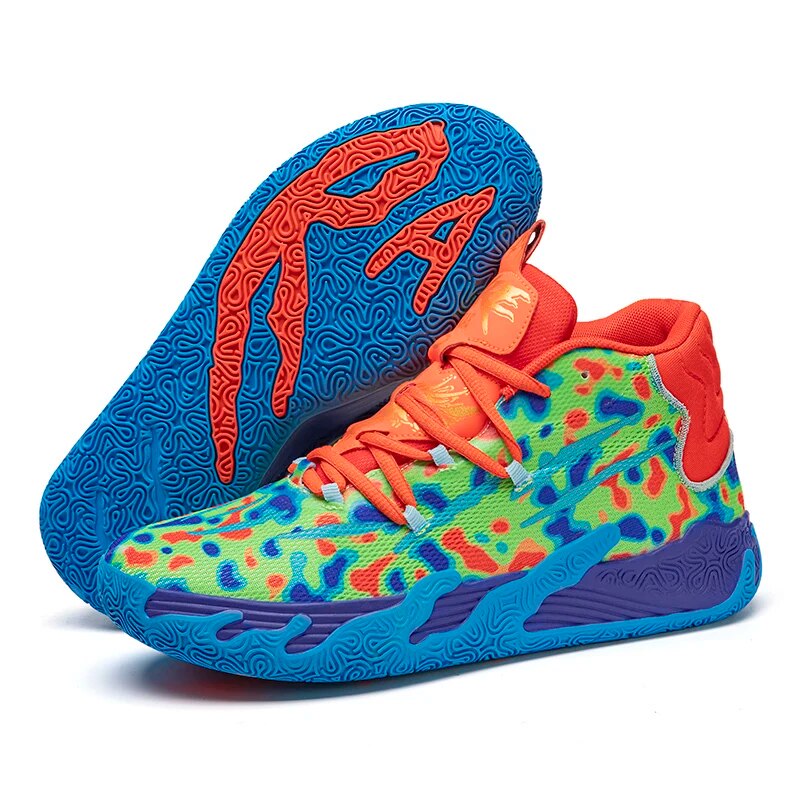 Men's High-Top Basketball Shoes – Cushioned Non-Slip Court Sneakers