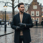 Men's Wool Lined Driving Gloves – Faux Leather Winter Gloves