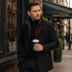 Men's Stand Collar Trench Coat – Smart Casual Wool Blend Overcoat