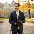 Men's Wool Lined Driving Gloves – Faux Leather Winter Gloves