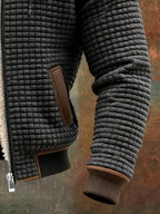 Men's Quilted Hooded Jacket with Plush Lining – Warm Zip-Up Winter Jacket
