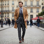 Men's Minimal Longline Overcoat – Classic Tailored Business Coat