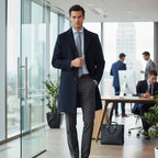 Men's Minimal Longline Overcoat – Classic Tailored Business Coat