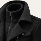 Men's Tailored Wool Blend Overcoat – Lapel Collar Trench-Style Coat