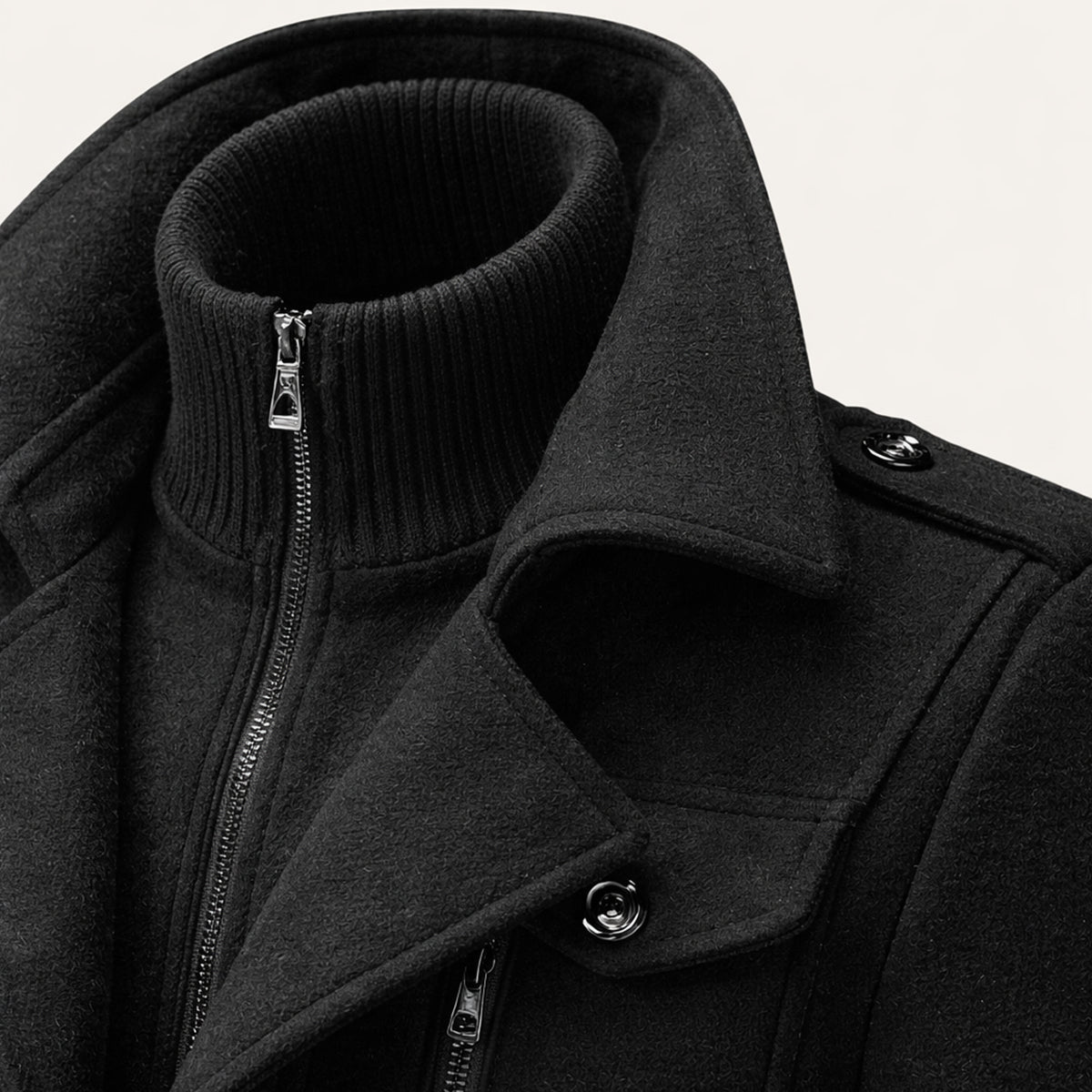 Men's Tailored Wool Blend Overcoat – Lapel Collar Trench-Style Coat