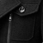 Men's Tailored Wool Blend Overcoat – Lapel Collar Trench-Style Coat