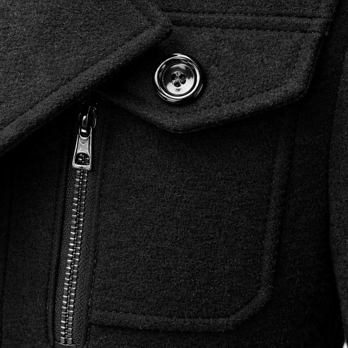 Men's Tailored Wool Blend Overcoat – Lapel Collar Trench-Style Coat