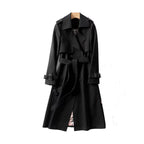 Women's Double-Breasted Belted Trench Coat – Classic Tailored Outerwear