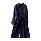 Women's Double-Breasted Belted Trench Coat – Classic Tailored Outerwear