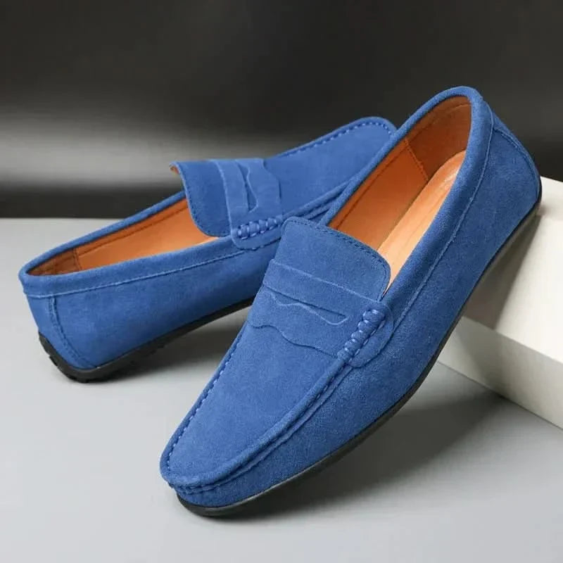 Men's Suede Slip-On Loafers – Minimal Cushioned Smart Casual Shoes
