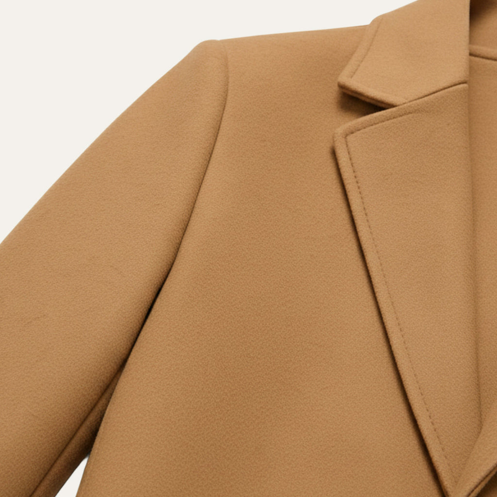 Men's Classic Cotton Blend Overcoat – Tailored Lapel Winter Coat