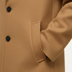 Men's Minimal Longline Overcoat – Classic Tailored Business Coat