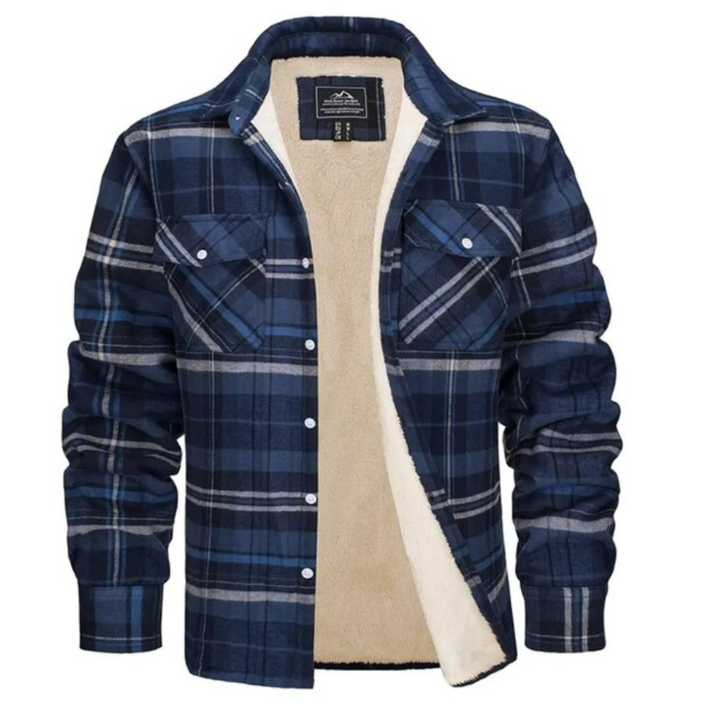 Wyatt | Men Sherpa Lined Plaid Shirt Jacket