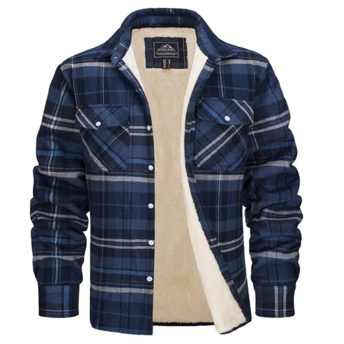 Wyatt | Men Sherpa Lined Plaid Shirt Jacket