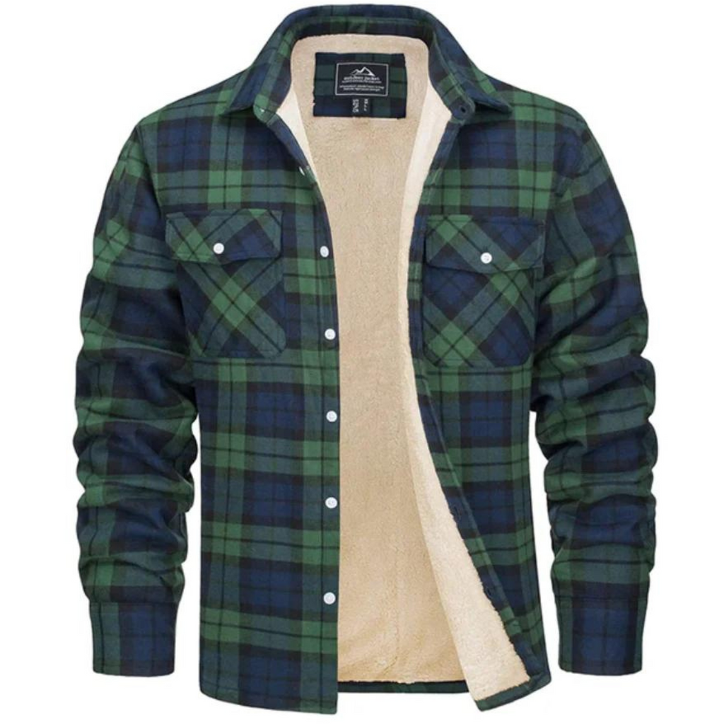 Wyatt | Men Sherpa Lined Plaid Shirt Jacket
