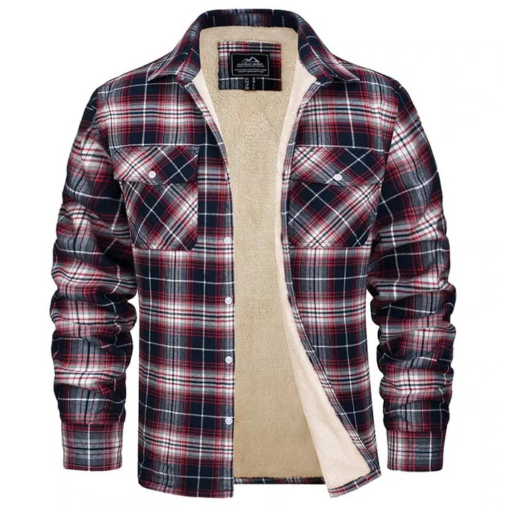 Wyatt | Men Sherpa Lined Plaid Shirt Jacket