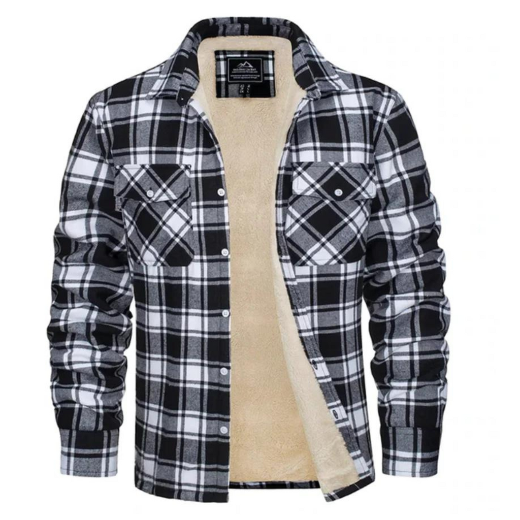 Wyatt | Men Sherpa Lined Plaid Shirt Jacket