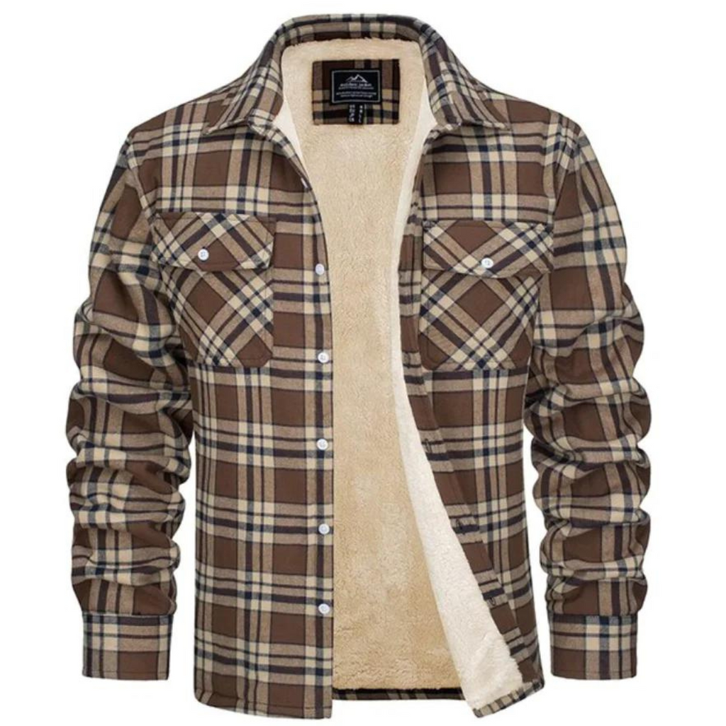 Wyatt | Men Sherpa Lined Plaid Shirt Jacket