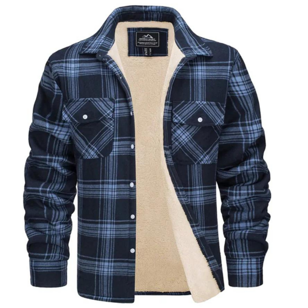 Wyatt | Men Sherpa Lined Plaid Shirt Jacket