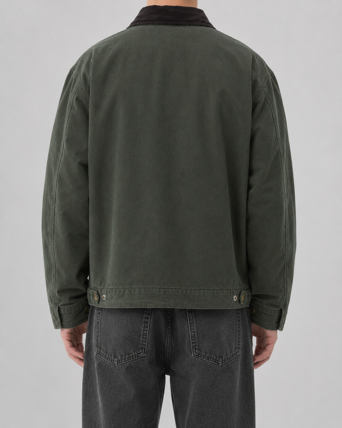 Men's Canvas Field Jacket – Corduroy Collar Workwear Coat