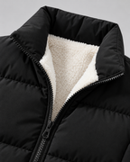 Men's Fleece-Lined Puffer Jacket – Funnel Neck Quilted Zip-Up