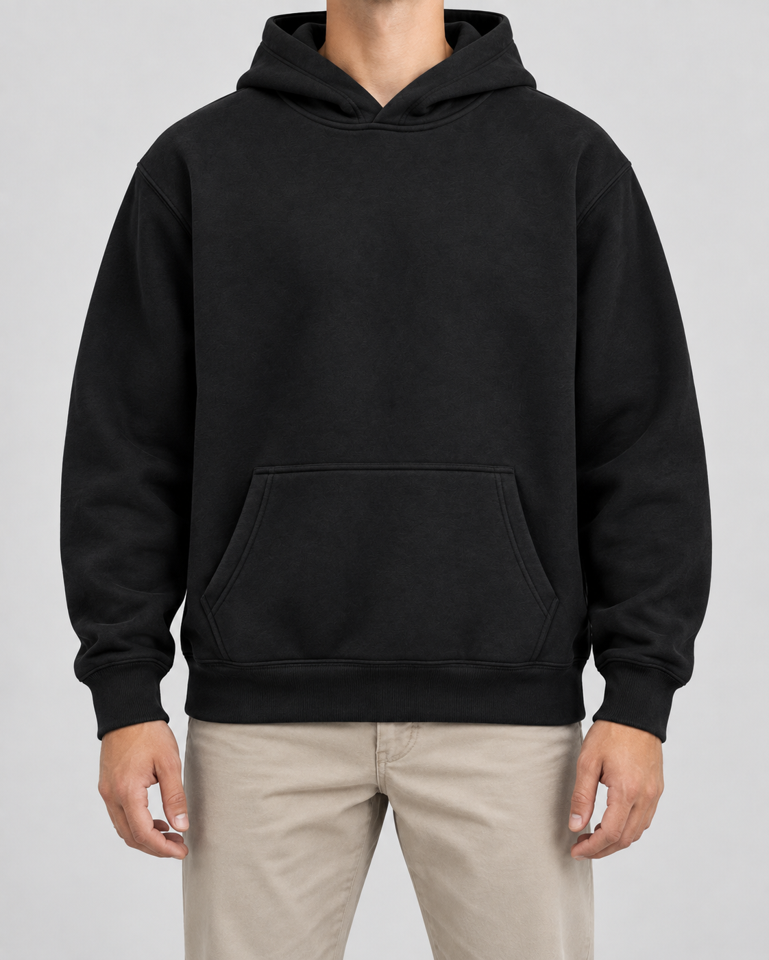 Men's Brushed Fleece Pullover Hoodie – Kangaroo Pocket Sweatshirt