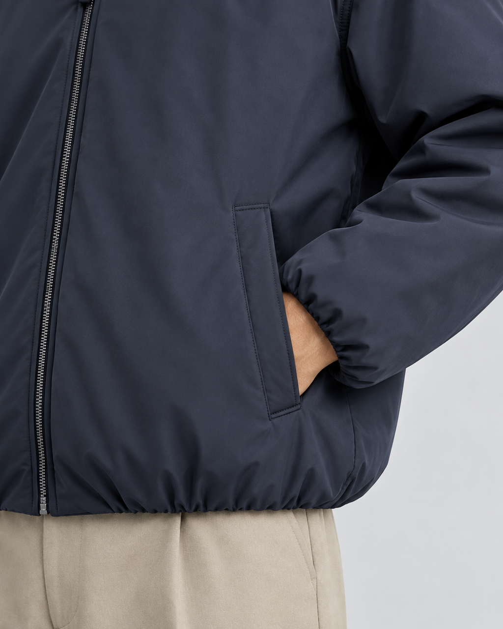 Men's Insulated Blouson Jacket – Turn-Down Collar Relaxed Fit