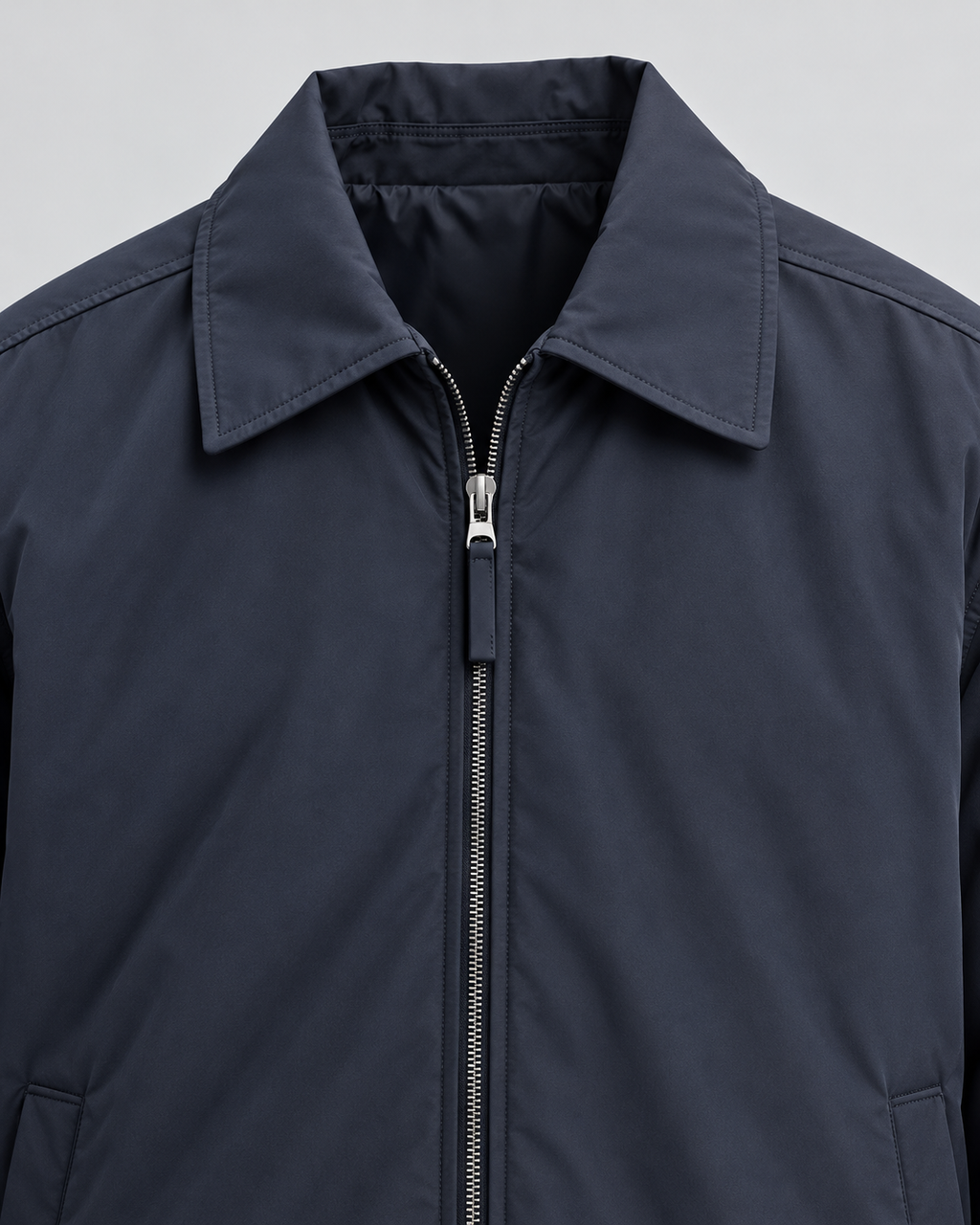 Men's Insulated Blouson Jacket – Turn-Down Collar Relaxed Fit