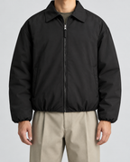 Men's Insulated Blouson Jacket – Turn-Down Collar Relaxed Fit
