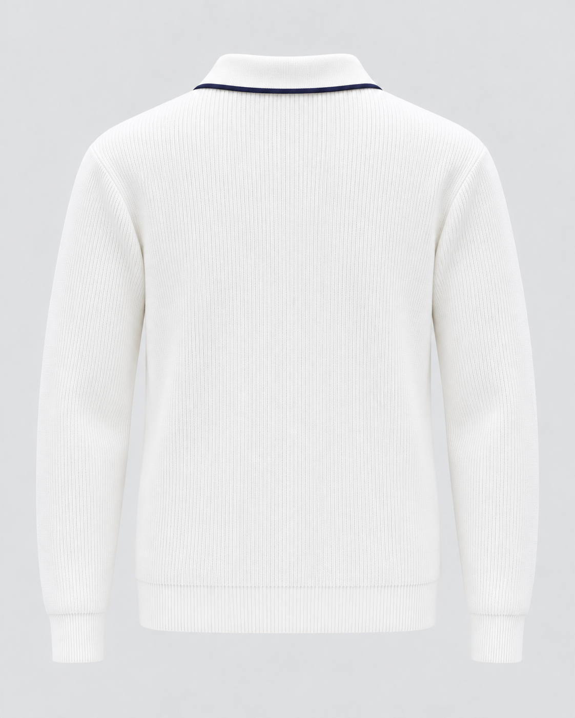 Men's Johnny Collar Knit Polo Sweater – Ribbed Long Sleeve Pullover