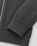 Men's Full-Zip Knit Sweater – Ribbed Stand Collar Cardigan
