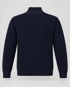 Men's Full-Zip Knit Sweater – Ribbed Stand Collar Cardigan