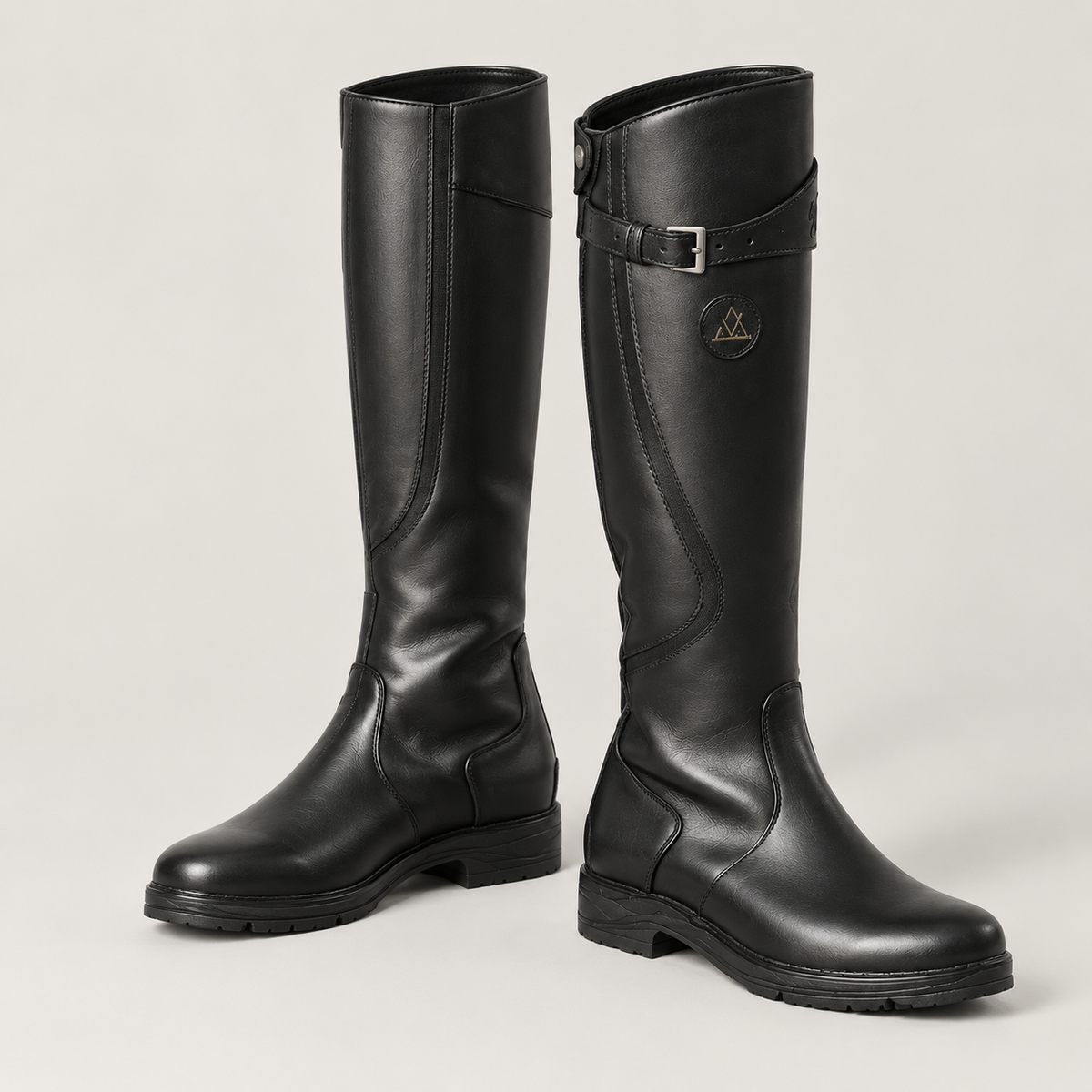 Women's Knee-High Boots with Adjustable Strap – Water-Resistant Treaded Tall Boots
