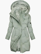 Women's Long Quilted Hooded Coat – Warm Lined Winter Puffer
